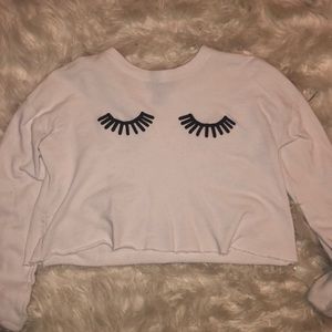 Cropped Forever 21 Eyelash Top